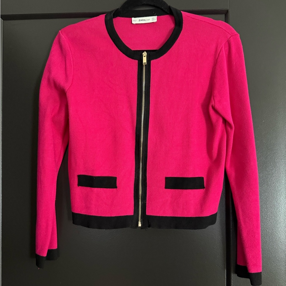 Zara Fuchsia and Black Blazer
